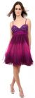 Main image of Spaghetti Straps 2 Tone Beaded Bust Short Formal Party Dress